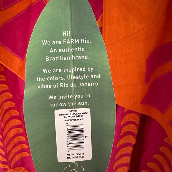 Farm Rio Pineapple Love cutout dress size large NWT - Picture 5 of 5